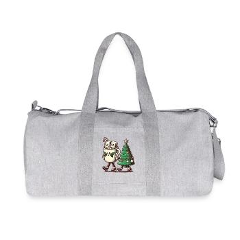 Merry Christmas Retro Style - Recycled Canvas Sports Bag by Stanley/Stella - heather grey - Front