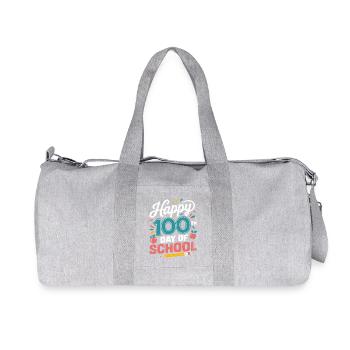 Happy 100th Day of School Colorful Costume Kids - Recycled Canvas Sports Bag by Stanley/Stella - heather grey - Front