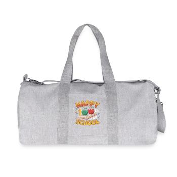 Happy 100th Day of School Colorful Girls Boys Gift - Recycled Canvas Sports Bag by Stanley/Stella - heather grey - Front
