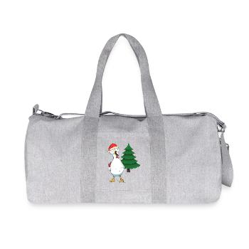 Poulet Père Noël Pochoir du Père Noël - Sac de sport en toile recyclée Stanley/Stella - gris chiné - Devant