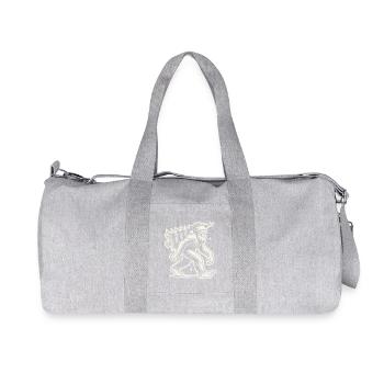 Christmas Bigfoot with Christmas Tree Retro Style - Recycled Canvas Sports Bag by Stanley/Stella - heather grey - Front