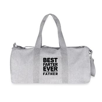 Fart Saying Farting Dad Pups Funny Fart Gift - Recycled Canvas Sports Bag by Stanley/Stella - heather grey - Front