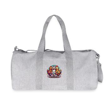 Christmas with funny chickens - Recycled Canvas Sports Bag by Stanley/Stella - heather grey - Front