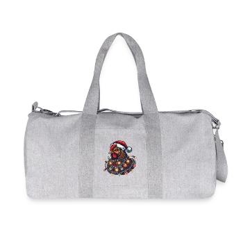 Weihnachtshuhn Mit Lichterkette - Recycelte Canvas-Sporttasche von Stanley/Stella - Grau meliert - Vorne