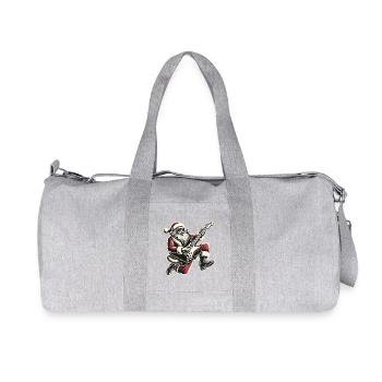 Christmas Skirt Guitar Playing Santa - Recycled Canvas Sports Bag by Stanley/Stella - heather grey - Front