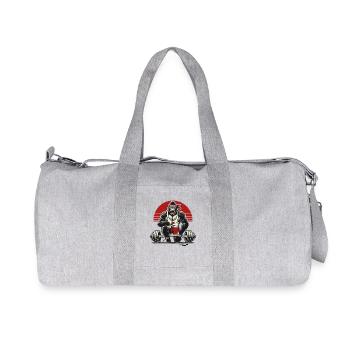 Fitness gorilla in weightlifting - Recycled Canvas Sports Bag by Stanley/Stella - heather grey - Front