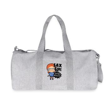 Lacrosse Girl I Beat People With A Stick - Recycled Canvas Sports Bag by Stanley/Stella - heather grey - Front