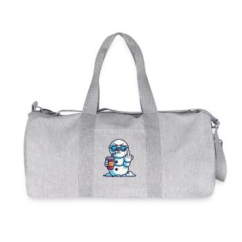 Cool snowman with statement - Recycled Canvas Sports Bag by Stanley/Stella - heather grey - Front