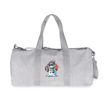 Bonhomme de neige cool avec café et lunettes de soleil - Sac de sport en toile recyclée Stanley/Stella - gris chiné - Devant
