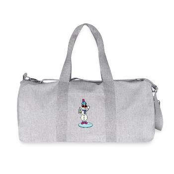 Cool snowman with iced coffee and sunglasses - Recycled Canvas Sports Bag by Stanley/Stella - heather grey - Front
