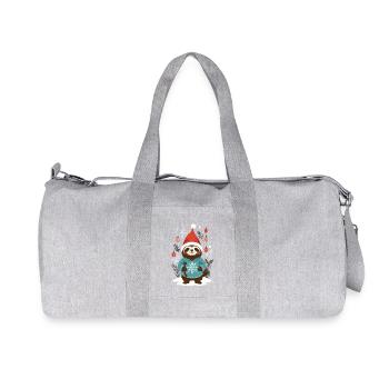Cozy Christmas Sloth Style - Recycled Canvas Sports Bag by Stanley/Stella - heather grey - Front