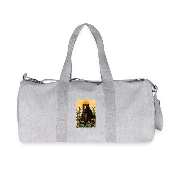 Bear on sunny meadow full of flowers - Recycled Canvas Sports Bag by Stanley/Stella - heather grey - Front