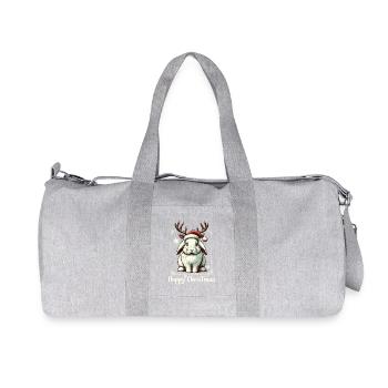 Hoppy Christmas Funny Reindeer Rabbit - Recycled Canvas Sports Bag by Stanley/Stella - heather grey - Front