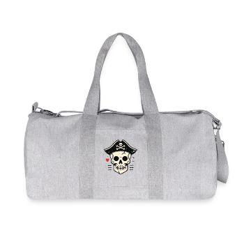 Crâne de pirate Crâne - Sac de sport en toile recyclée Stanley/Stella - gris chiné - Devant