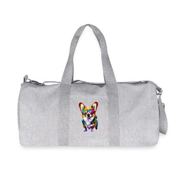 Corgi Welsh Corgi Cardigan Dog Cute Welsh Corgi - Recycled Canvas Sports Bag by Stanley/Stella - heather grey - Front