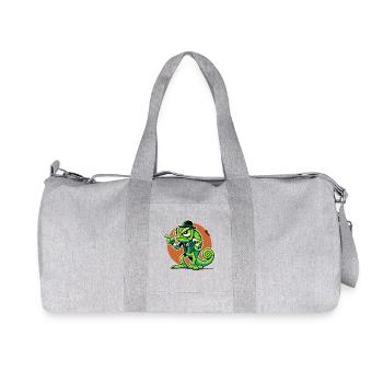 Gentleman caméléon en colère avec le doigt levé - Sac de sport en toile recyclée Stanley/Stella - gris chiné - Devant