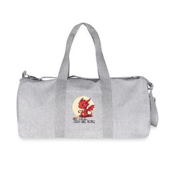 First Coffee Then We Grill People – Baby Dragon - Recycled Canvas Sports Bag by Stanley/Stella - heather grey - Front