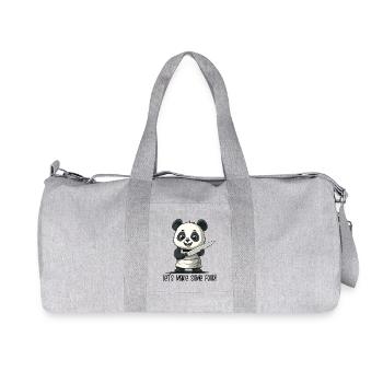 Préparons de la nourriture – Dessin animé de Panda Chef - Sac de sport en toile recyclée Stanley/Stella - gris chiné - Devant