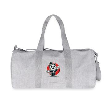 Chat hôte en smoking et chapeau haut de forme - Sac de sport en toile recyclée Stanley/Stella - gris chiné - Devant