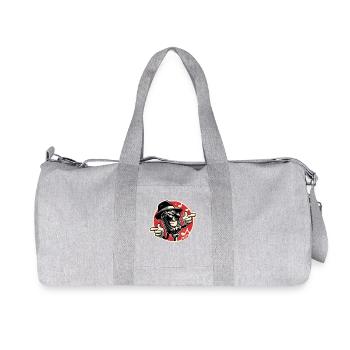 Cool music, retro microphone, sunglasses and hat - Recycled Canvas Sports Bag by Stanley/Stella - heather grey - Front