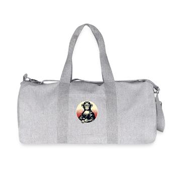 Mona Monkey – Playful Monkey Motif - Recycled Canvas Sports Bag by Stanley/Stella - heather grey - Front