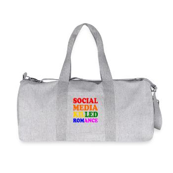 social media killed romance - Recycled Canvas Sports Bag by Stanley/Stella - heather grey - Front