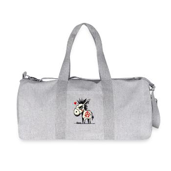 Rebelle et drôle : Anarchy Punk Donkeys - Sac de sport en toile recyclée Stanley/Stella - gris chiné - Devant