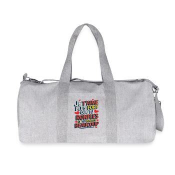 Humour couple – Amour et ronflements cadeau drôle - Sac de sport en toile recyclée Stanley/Stella - gris chiné - Devant