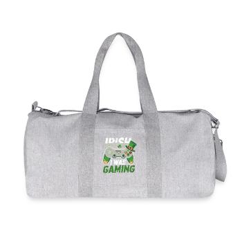 Irish I Was Gaming St Patrick's Day Gamer Men kids - Recycled Canvas Sports Bag by Stanley/Stella - heather grey - Front