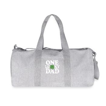One Lucky Dad St Patrick Day Vintage Clover Daddy - Recycelte Canvas-Sporttasche von Stanley/Stella - Grau meliert - Vorne