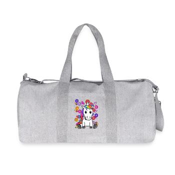 Rétro Licorne Fleurs Été Enfant Enfants Cheval - Sac de sport en toile recyclée Stanley/Stella - gris chiné - Devant