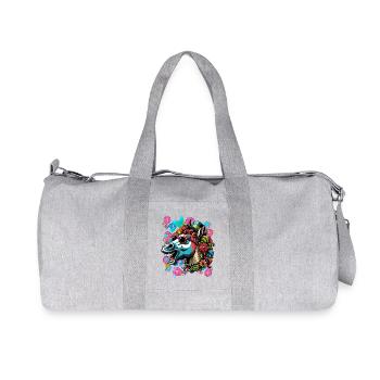 Frühling Sommer Pferd Pferde Reiterin Kinder - Recycelte Canvas-Sporttasche von Stanley/Stella - Grau meliert - Vorne