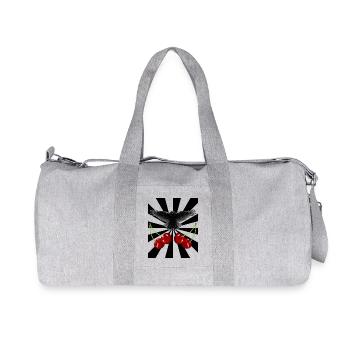 Rockabilly Retro Raven Crow Raven Cherries - Recycled Canvas Sports Bag by Stanley/Stella - heather grey - Front