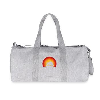 Retro Armadillo and Ants Sunset Wildlife Nature - Recycled Canvas Sports Bag by Stanley/Stella - heather grey - Front