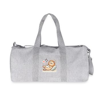 Cute Sleeping Baby Lion - Recycelte Canvas-Sporttasche von Stanley/Stella - Grau meliert - Vorne