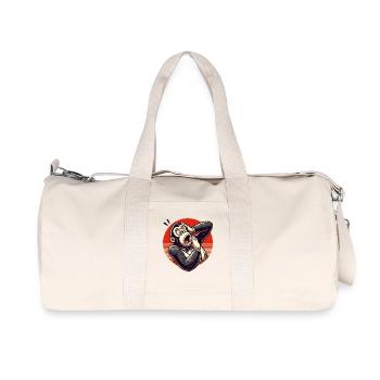 Surprised Retro Gentleman Gorilla - Recycled Canvas Sports Bag by Stanley/Stella - natural - Front