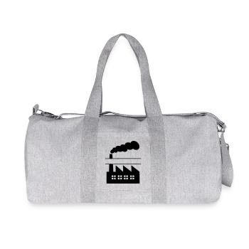 Factory with smoke name banner - Recycled Canvas Sports Bag by Stanley/Stella - heather grey - Front