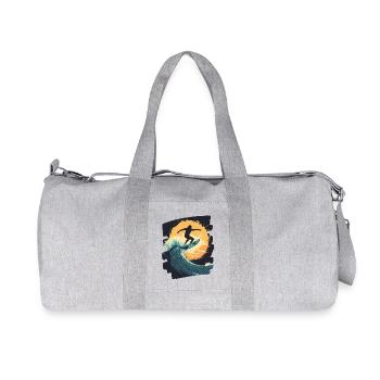 Surfer Surfen Surfbrett Surfing - Recycelte Canvas-Sporttasche von Stanley/Stella - Grau meliert - Vorne