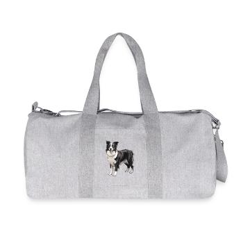 Border Collie Dog - Recycled Canvas Sports Bag by Stanley/Stella - heather grey - Front