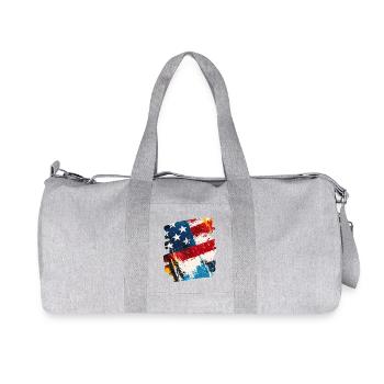 Drapeau des États-Unis d’Amérique - Sac de sport en toile recyclée Stanley/Stella - gris chiné - Devant