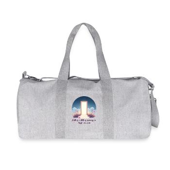 Open Door Trust Alan Watts Faith Zitat - Recycelte Canvas-Sporttasche von Stanley/Stella - Grau meliert - Vorne