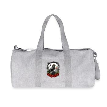 Summertime: cherries, cherries, ravens, ravens, crow - Recycled Canvas Sports Bag by Stanley/Stella - heather grey - Front