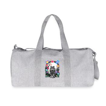 Loups Rétro Loups Conte de Fées Conte de Fées Personnage Vintage - Sac de sport en toile recyclée Stanley/Stella - gris chiné - Devant
