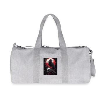 Raven Skull Moon Dark Gothic Black Crow - Recycled Canvas Sports Bag by Stanley/Stella - heather grey - Front