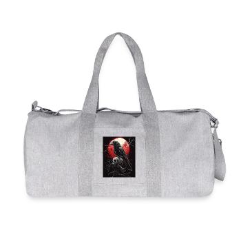 Raven Skull Moon Dark Gothic Black Crow - Recycled Canvas Sports Bag by Stanley/Stella - heather grey - Front