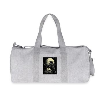 Raven Skull Moon Dark Gothic Black Crow - Recycled Canvas Sports Bag by Stanley/Stella - heather grey - Front