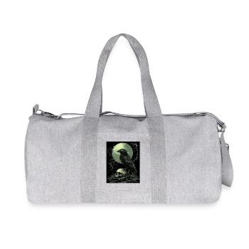 Raven Skull Moon Dark Gothic Black Crow - Recycled Canvas Sports Bag by Stanley/Stella - heather grey - Front