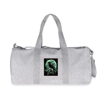 Raven Skull Moon Dark Gothic Black Crow - Recycled Canvas Sports Bag by Stanley/Stella - heather grey - Front