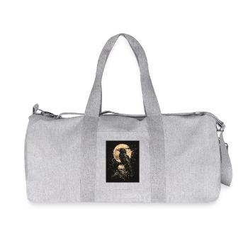 Raven Skull Moon Dark Gothic Black Crow - Recycled Canvas Sports Bag by Stanley/Stella - heather grey - Front