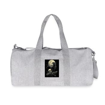 Raven Skull Moon Dark Gothic Black Crow - Recycled Canvas Sports Bag by Stanley/Stella - heather grey - Front